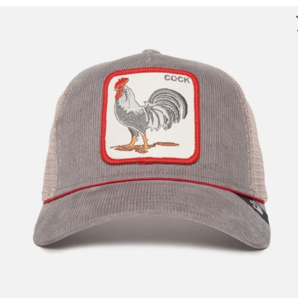 Goorin Bros The Arena “C@ck” Trucker Hat Grey Corduroy OS Nwot